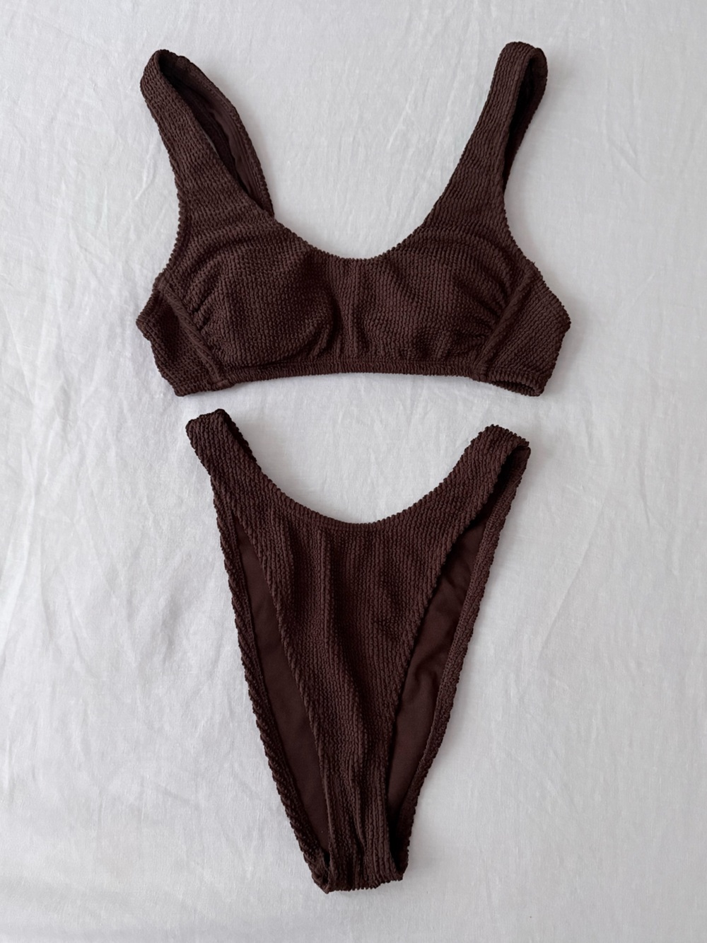 wild fable Ribbed Brown Bikini Top